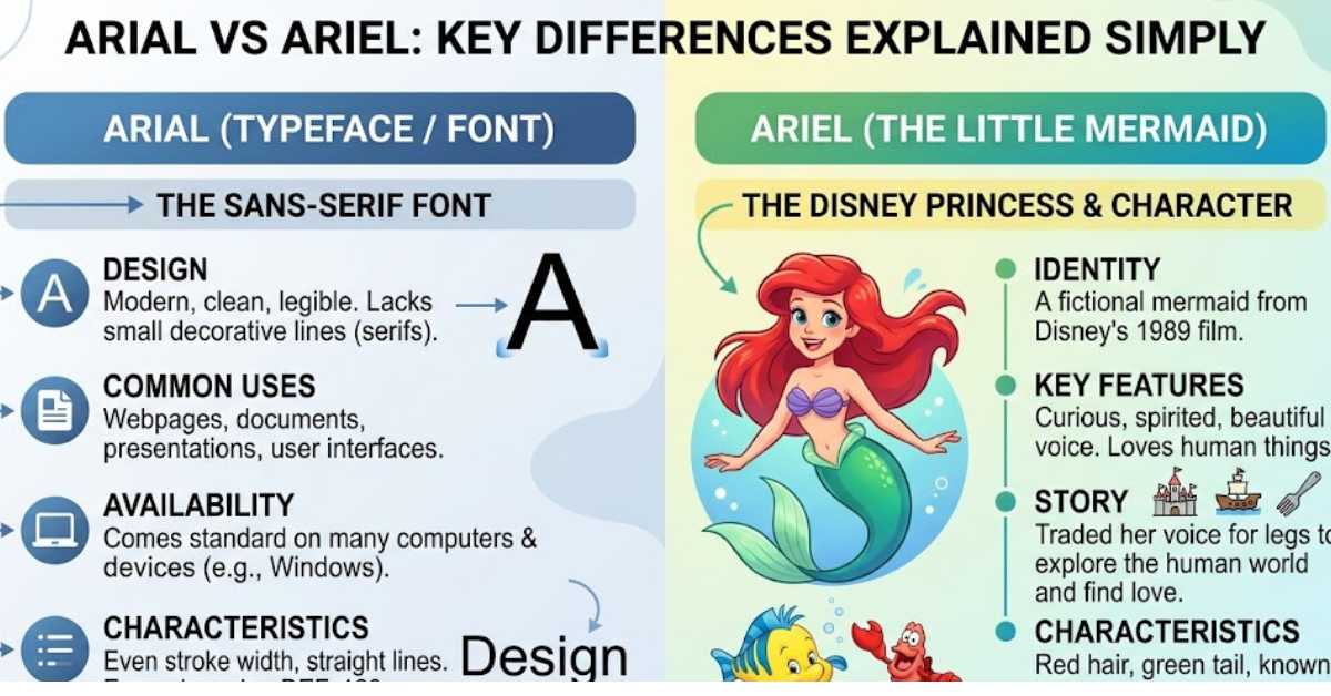 Arial vs Ariel: Key Differences Explained Simply
