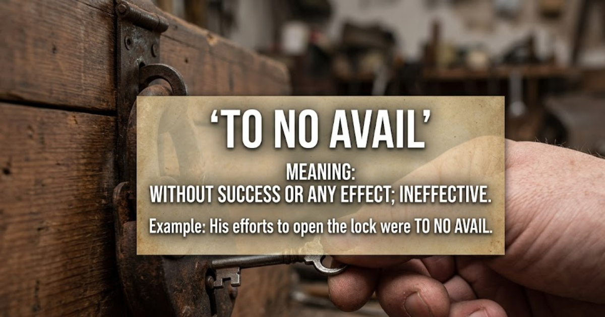 To No Avail Meaning: Simple Explanation & Usage Guide